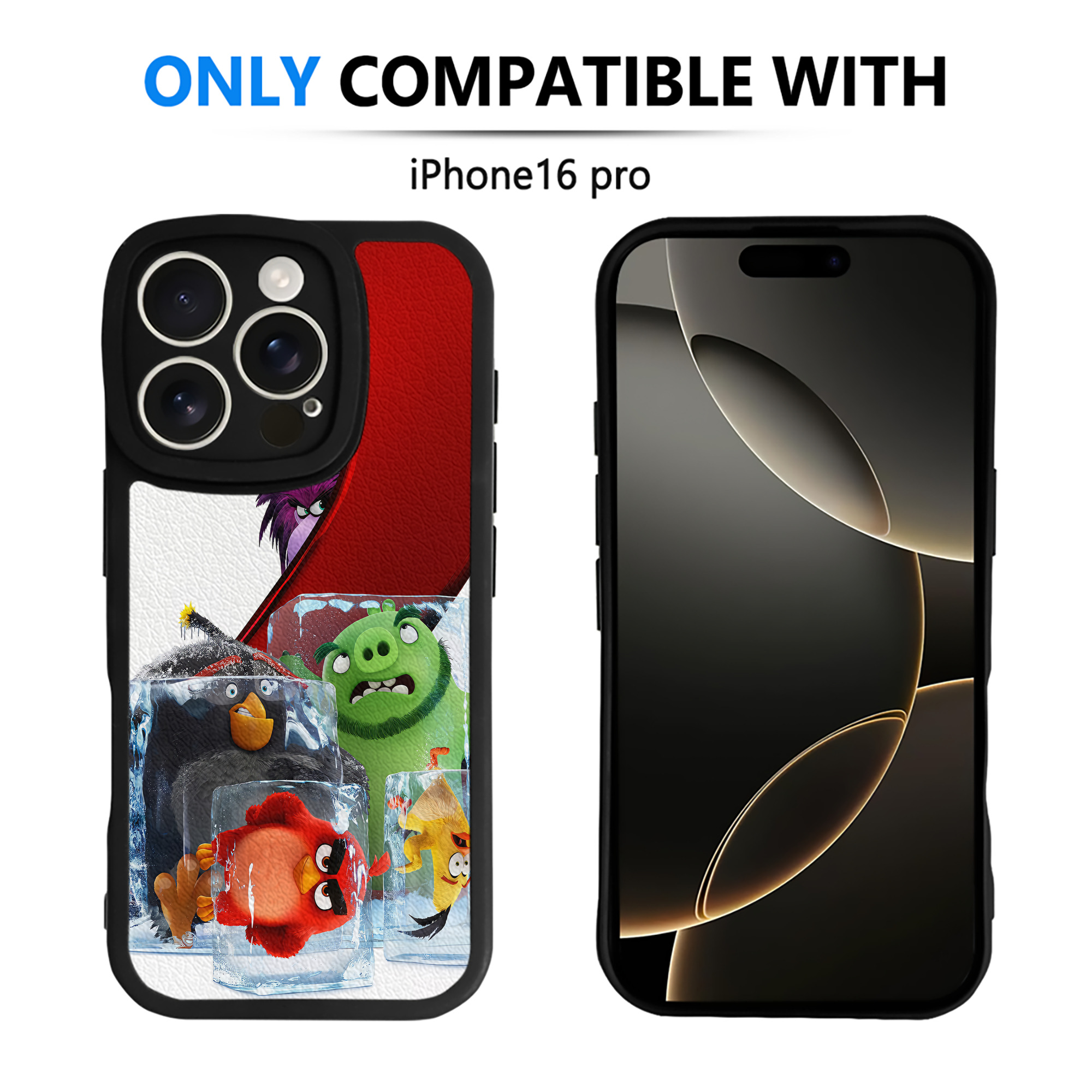 （画像用） Angry Birds アングリーバード 【iPhone 16シリーズ対応】シリコンスマホケース（レザー調） 材質：シリコン